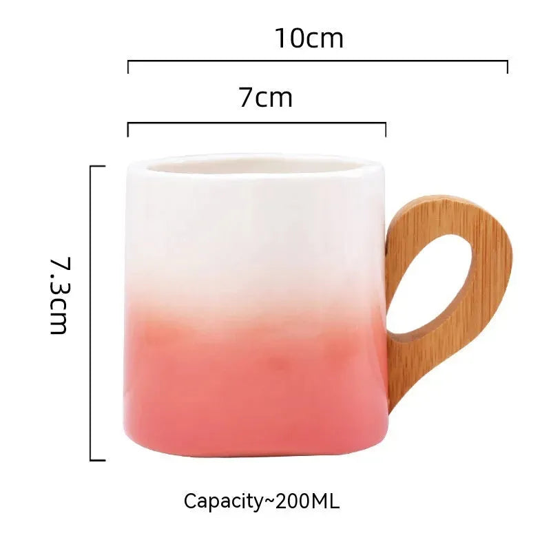 European Creative Bamboo Handle Cup Good-looking Gift Breakfast Milk Coffee Cup - Bellarte Enchanté European Creative Bamboo Handle Cup Good-looking Gift Breakfast Milk Coffee Cup